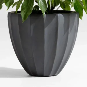 Small Black Ficonstone Outdoor Planter