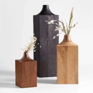 Small Walnut Wood Vase