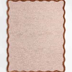 Wavy Border Pink Tint Kids Performance Area Rug